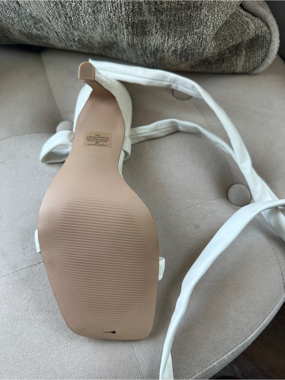 Steve Madden White Wrap-Ankle Heeled Sandals